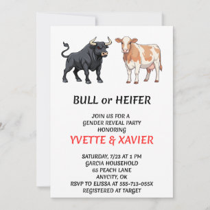 Bull or Heifer Gender Reveal Invitation