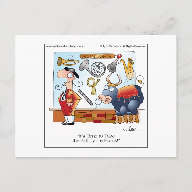 BULL PAR la carte postale de bande dessinée de (Devant)