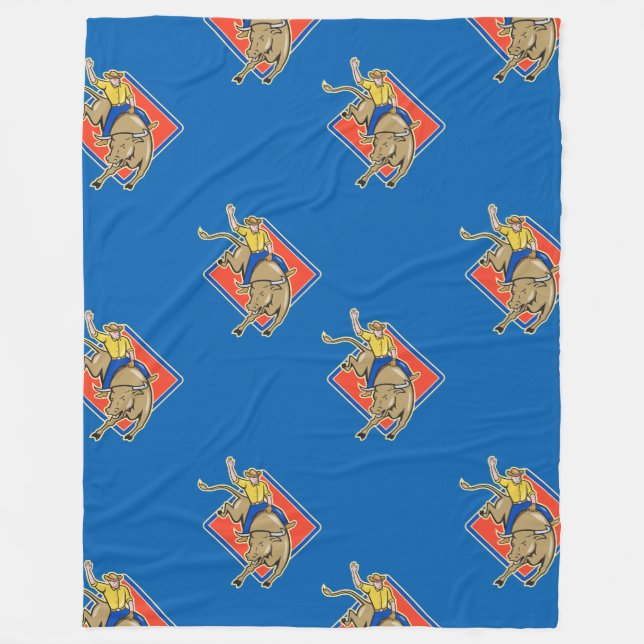 Bull Rider Fleece Blanket (Front)