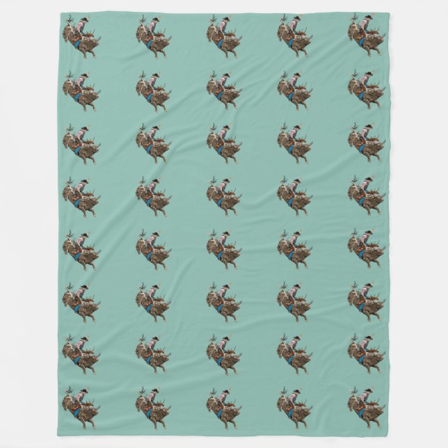 Bull rider fleece blanket (Front)