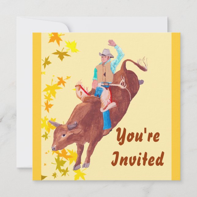 Bull Rider ~ I Love Rodeo Invitation (Front)