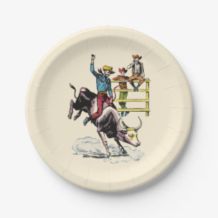 Bull Rider Paper Plates (choice of colours)