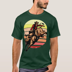 Bull Riding Cowboy Vintage Western Rodeo T-Shirt
