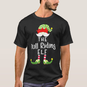 Bull Riding Elf Group Christmas Pajama Party T-Shirt