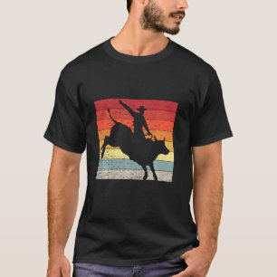Bull Riding Rider Retro Vintage Western Country Ro T-Shirt