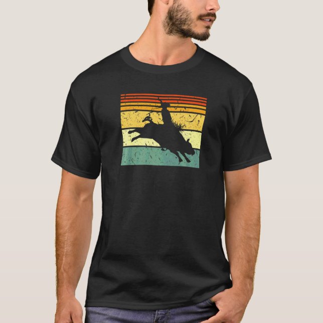 Bull Riding Rodeo Cowboy Jaripeo Retro Bull Rider  T-Shirt (Front)