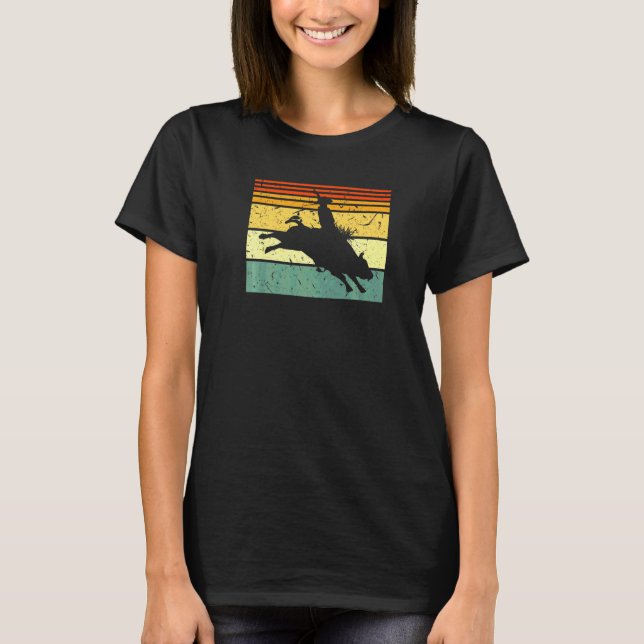 Bull Riding Rodeo Cowboy Jaripeo Retro Bull Rider  T-Shirt (Front)