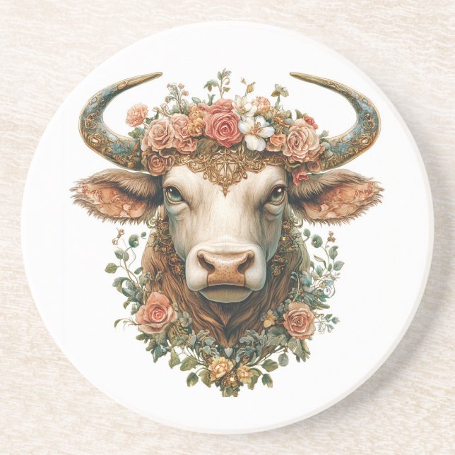 Bull Sandstone Coaster (Front)