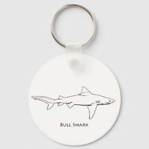 Bull Shark (line art) Keychain