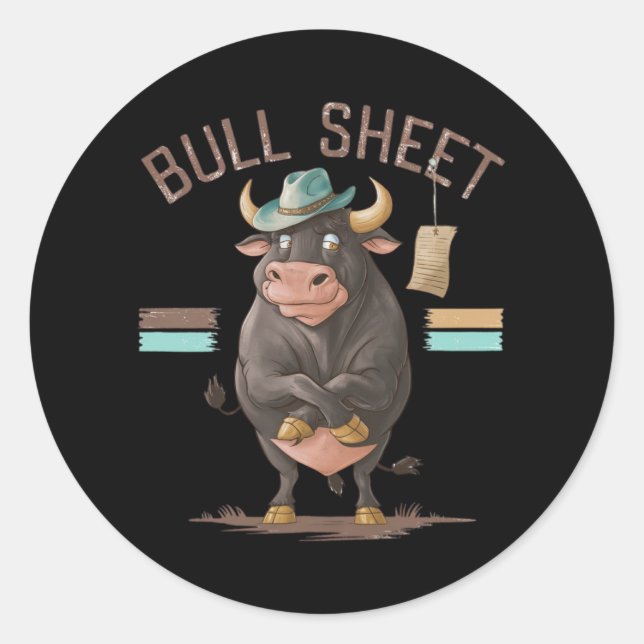 BULL SHEET CLASSIC ROUND STICKER (Front)