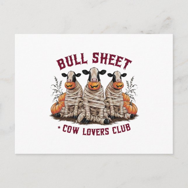 Bull sheet,Cow Lovers Club Postcard (Front)