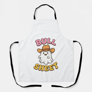 Bull Sheet Cute Ghost Cowboy Vintage Funny T-Shirt Apron