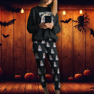 Bull Sheet ghost Boo Happy Halloween Leggings