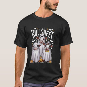 Bull Sheet Ghost Cow Halloween Funny Cow Costume M T-Shirt