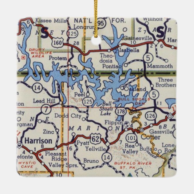 Bull Shoals Lake Ceramic Ornament (Back)