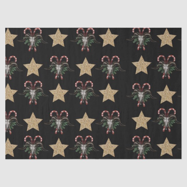 Bull Skull and Candy Cane Tissue Paper (Front)