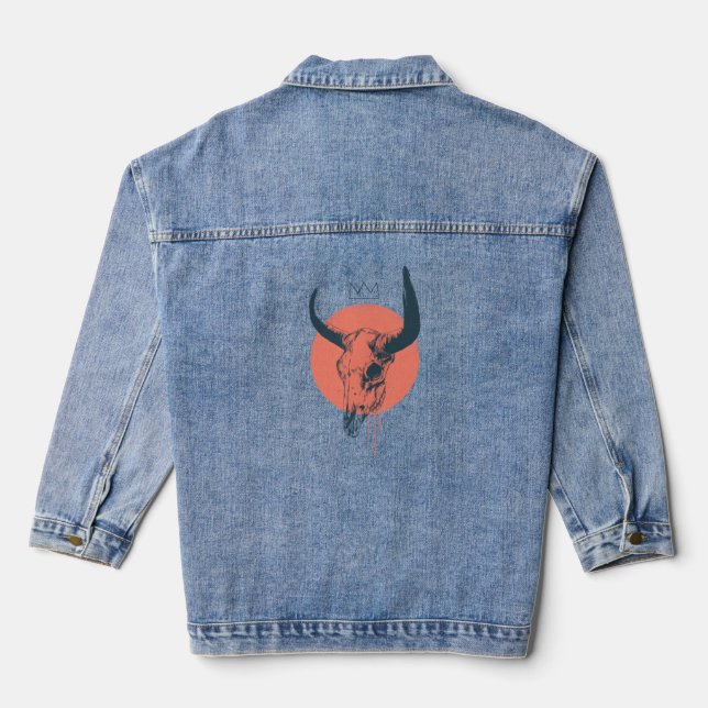 Bull skull denim jacket (Back)