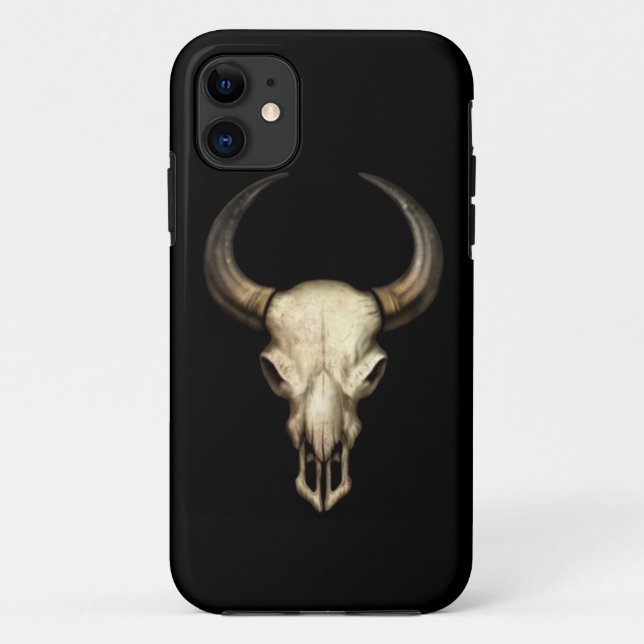 Bull Skull on Black Case-Mate iPhone Case (Back)