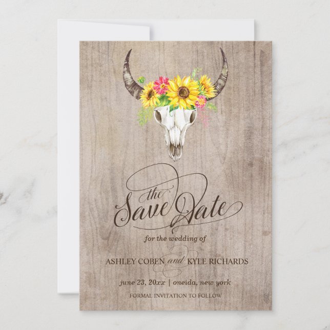 Bull Skull Save the Date (Front)