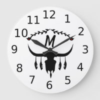 Bull Skull with Black Feathers Silhouette