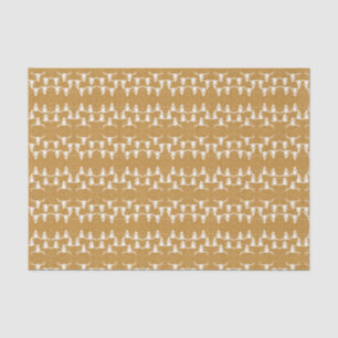 Bull Skulls Elegant White Gold Glitter Pattern Tissue Paper