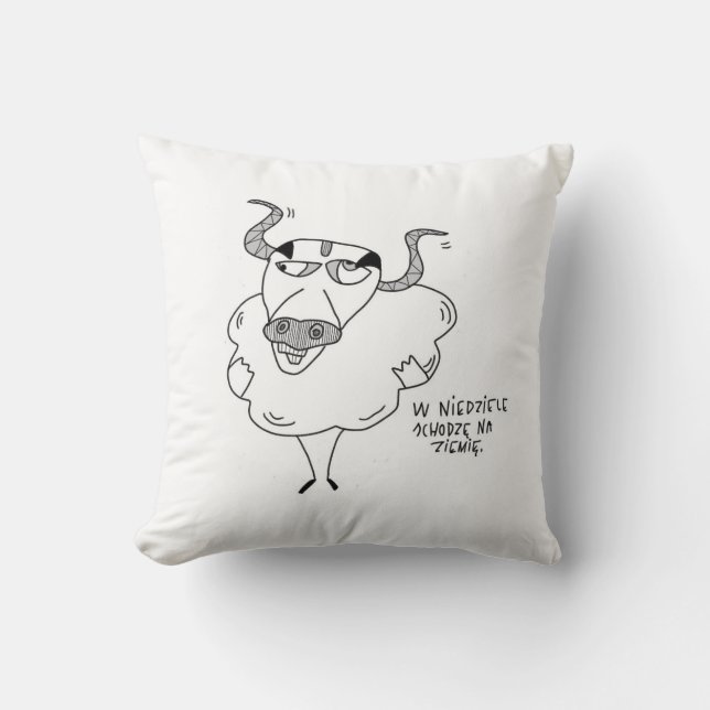 Bull sunday day off chill relax funny throw pillow (Front)