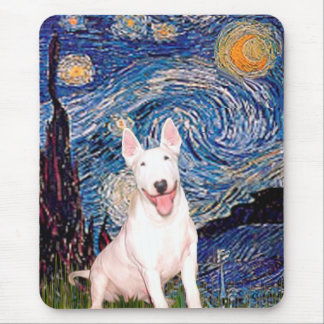 Bull Terrier 4 - Starry Night (Vert) - Customized Mouse Pad