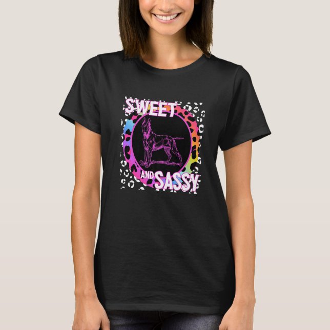 Bull Terrier 90s Nostalgia Rainbow Leopard Print T T-Shirt (Front)