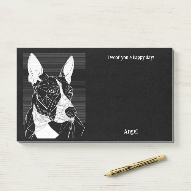 Bull Terrier Abstract Art Dog Name  Post-it Notes (On Desk)