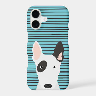 Bull Terrier and Hand Drawn Stripes Pattern