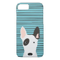 Bull Terrier and Hand Drawn Stripes Pattern