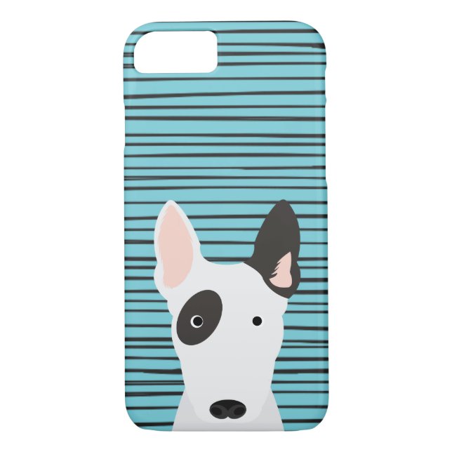 Bull Terrier and Hand Drawn Stripes Pattern Case-Mate iPhone Case (Back)