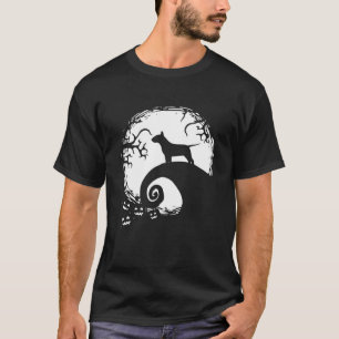 Bull Terrier And Moon Halloween T-Shirt