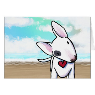 Bull Terrier Beachy Cute Note Card