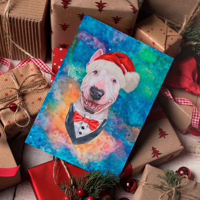 Bull Terrier Breed Dog Christmas Holiday Postcard (Creator Uploaded)