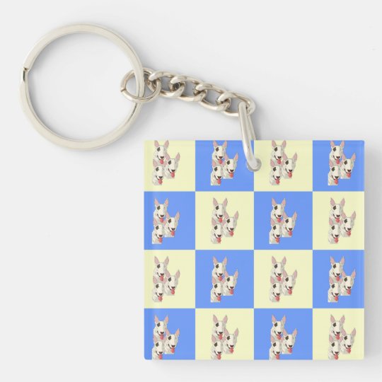 Bull Terrier Chequered Keychain