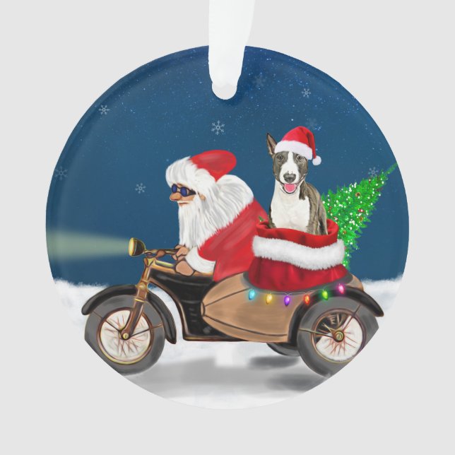 Bull Terrier Chien Noël Père Noël (devant)
