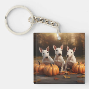 Bull Terrier Chiot Automne Citrouille de plaisir