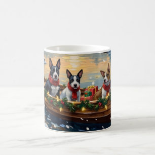 Bull Terrier Christmas Boat Holiday Coffee Mug
