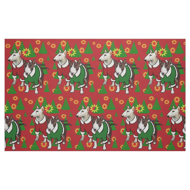 Bull Terrier Christmas fabric (Fat Quarter)