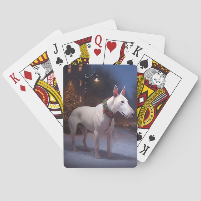 Bull Terrier Christmas Festive Season Playing Cards (Back)