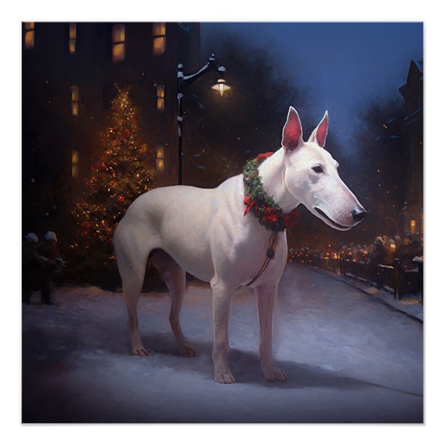Bull Terrier Christmas Festive Season Poster (Front)