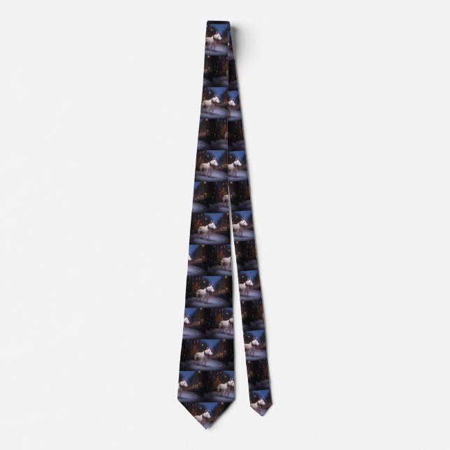 Bull Terrier Christmas Festive Season Tie (Front)