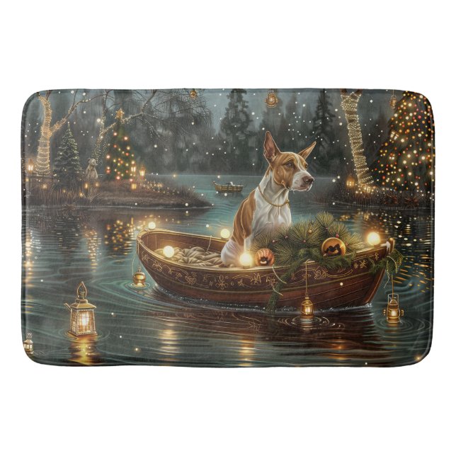 Bull Terrier Christmas Festive Voyage Bath Mat (Front)