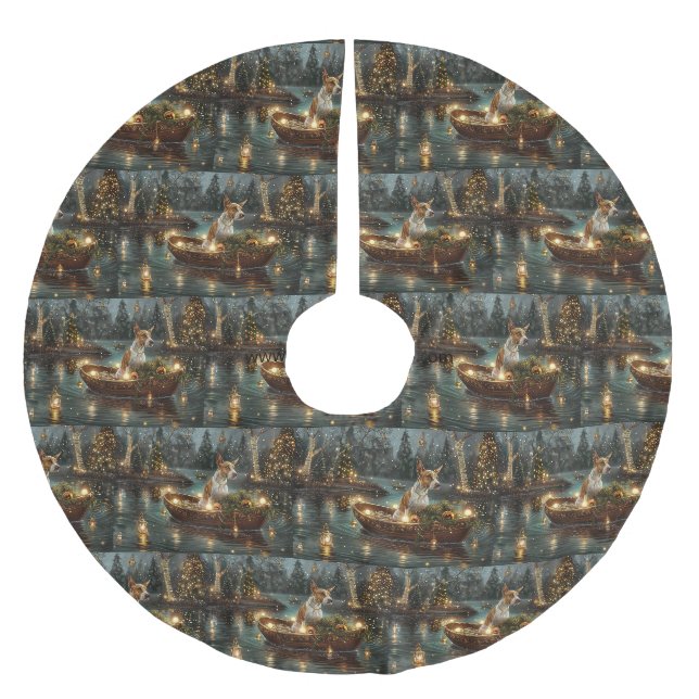 Bull Terrier Christmas Festive Voyage Brushed Polyester Tree Skirt (Front)
