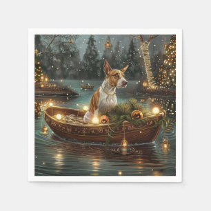 Bull Terrier Christmas Festive Voyage Napkin