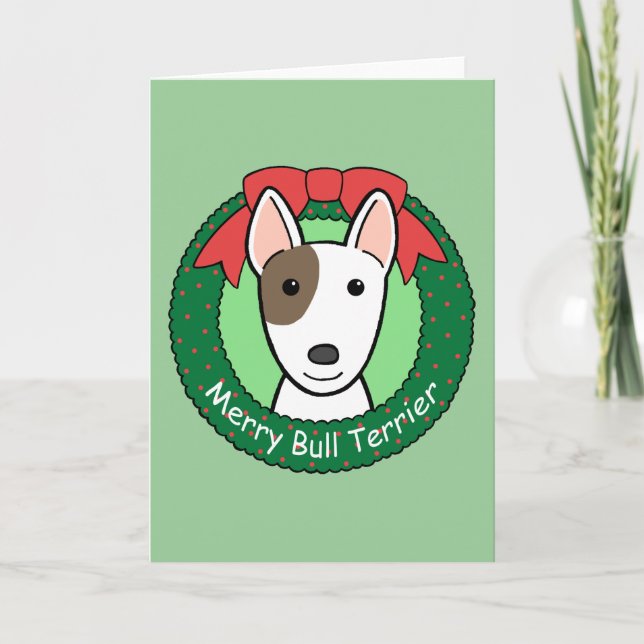 Bull Terrier Christmas Holiday Card (Front)