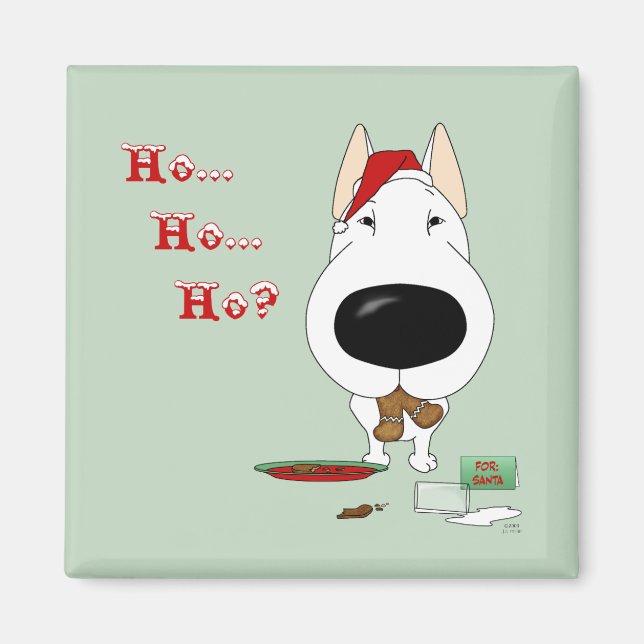 Bull Terrier Christmas Magnet (Front)