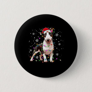 Bull Terrier Christmas Sweater Dog Xmas Lights Tre 2 Inch Round Button