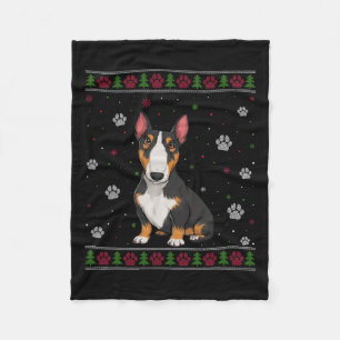 Bull Terrier Christmas Sweater Xmas Pet Animal Dog Fleece Blanket